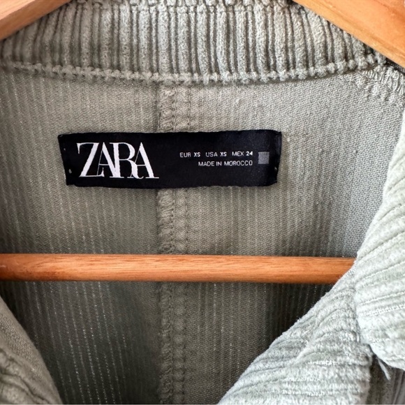 Zara Green Cordu Jacket Size XS - Picture 3 of 8